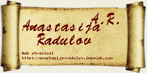 Anastasija Radulov vizit kartica